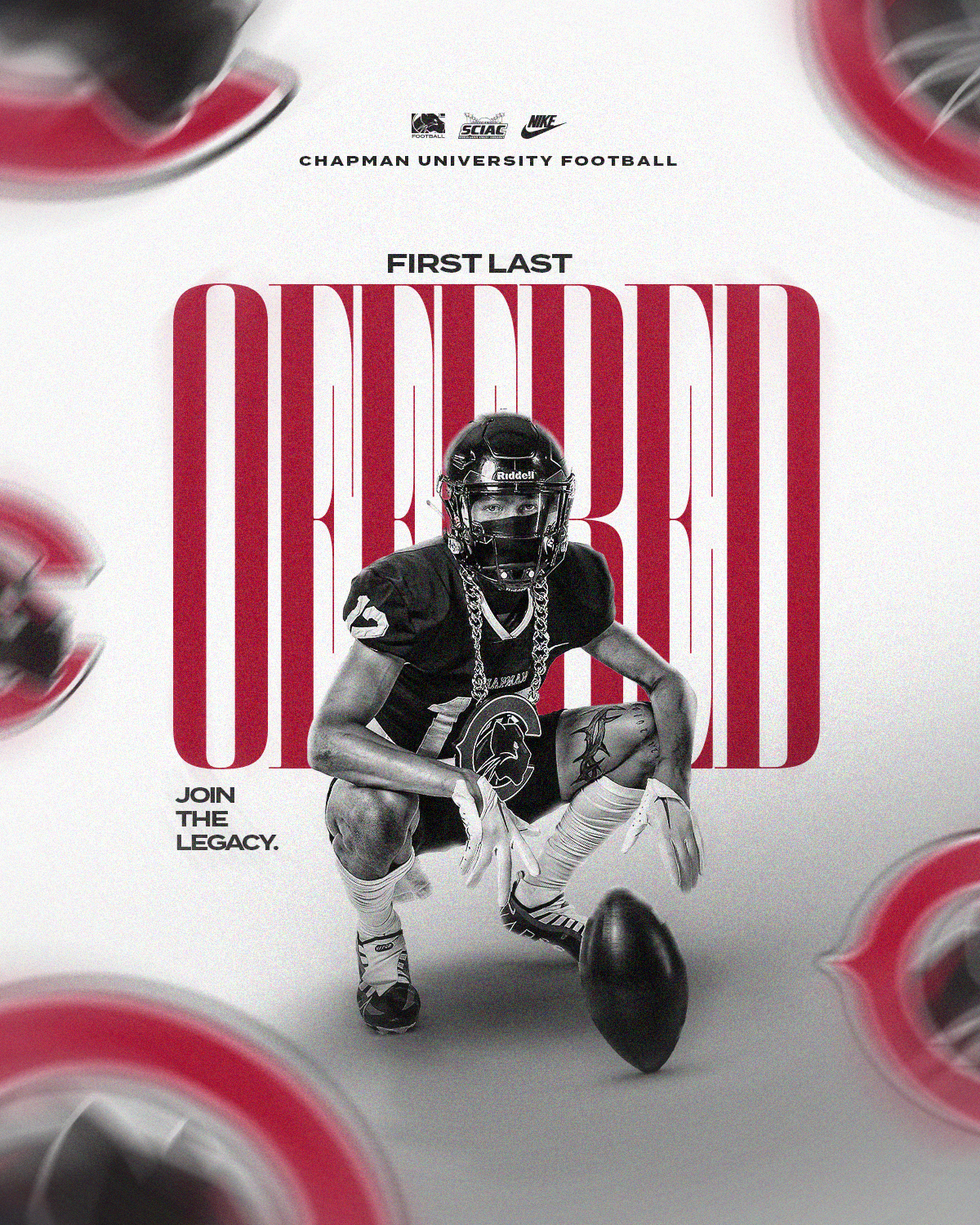 Chapman Athletics, offer graphic